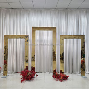 Furun Factory Wholesale Eco-Friendly Durable Stainless Steel Arch <b>Stand</b> <b>Gold</b> <b>Mirror</b> Silver Finish Customizable Width Wedding - Product Image 1