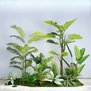 Ensemble de plantes vertes artificielles en plastique pour aménagement paysager intérieur/extérieur, type <span class=keywords><strong>arbre</strong></span>, hauteur 90 cm-300 cm - Product Image 1