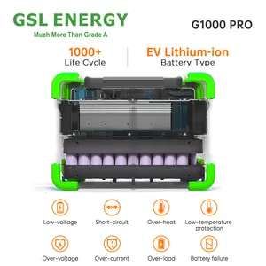 GSLエネルギー充電式600WLifepo4ポータブルソーラー発電所1000W110Vキャンプソーラー発電機電子機器MPPT