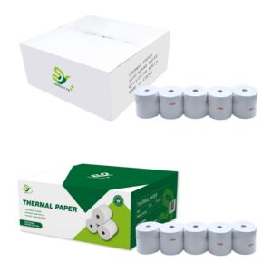 Rouleau <span class=keywords><strong>de</strong></span> papier thermique 57x50mm pour imprimante thermique <span class=keywords><strong>de</strong></span> caisse enregistreuse POS, <span class=keywords><strong>prix</strong></span> usine Zhejiang SY120, échantillon gratuit, pas cher - Product Image 1
