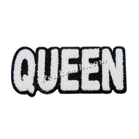 Vente en gros de patchs brodés en chenille avec logo personnalisé Queen Designer Coudre au fer sur des patchs de lettres brodées