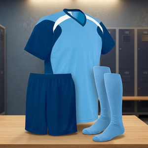 Nuevo Conjunto de Uniforme de Fútbol Personalizado con Colores y Logotipo, Camiseta y Pantalones Cortos de Fútbol para Jugadores, 100% Poliéster, Secado Rápido, Alta Calidad, 3D - Product Image 2