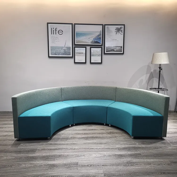 Azul conjunto muebles sofá sala de estar de cuero sofá de cuero moderno de muebles de la Sala de las curvas