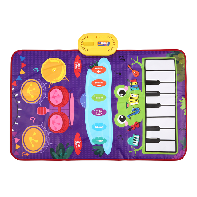 Musical Mat Piano Keyboard & Drum Mat with 2 Sticks Musical Play Mat Volume Adjustable Baby Learning Toys  Toddler Toys Birthday