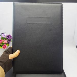 Personnalisé A4 Noir Pu Cuir Padfolio Presse-papiers Organisateur de Fichiers Dossier avec Fenêtres de Cartes - Product Image 4