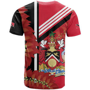 Camiseta Personalizada de <span class=keywords><strong>Trinidad</strong></span> y Tobago con Estampado de Cairi, Tierra del Colibrí, Impresión Completa Bajo Demanda, Cuello Redondo - Product Image 3