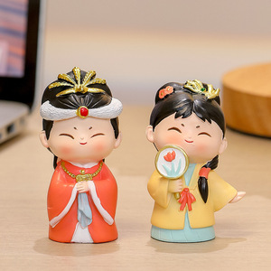 Resin Doll Ancient Style Maid Figurine Desktop Decoration Souvenir Gift - Product Image 3
