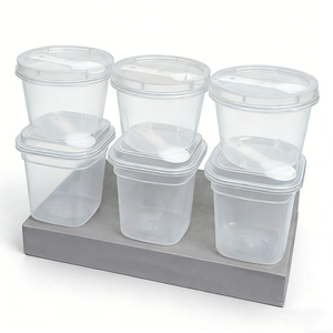 En stock – Pots en plastique PP de 280 ml et 220 ml pour <span class=keywords><strong>yaourt</strong></span>, crème glacée, gelée, pudding, gâteau <span class=keywords><strong>au</strong></span> lait, avec couvercle et cuillère - Product Image 3