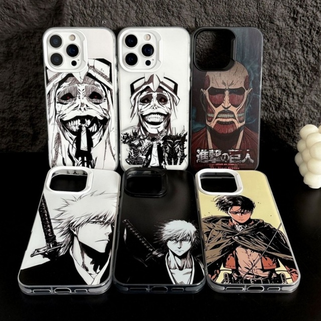 Anime Attack on Titan UV print cartoon scary horror phone case for iPhone XS XR 11 12pro 13 14 15plus 16 17Air soft TPU cover