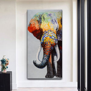 Tableau mural en toile de grande taille représentant un éléphant africain, peinture à l'huile de haute qualité, vente en gros, <span class=keywords><strong>TOPART</strong></span> - Product Image 3