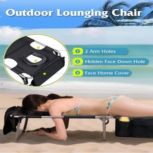 كرسي صالة شاطئ قابل للطي 5 وضع محمول كرسي دباغة خارجي مريح للفناء والشاطئ والتخييم مادة أكسفورد متينة - Product Image 5