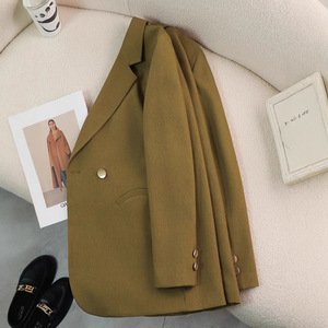Women's <b>Blazer</b> Solid Color Polyester Worsted One <b>Button</b> Pocket Spring Autumn Casual Suit S M L XL - Product Image 4