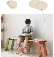 Balançoire intérieure multifonctionnelle en bois de hêtre pour enfants, convertible en banc, pour la maison et la maternelle