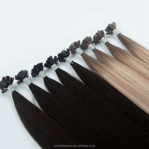 ต่อผมหยิกคุณภาพสูง Yuanzhen แบบ V Tip ผมรัสเซียแบบ Double Drawn ต่อผมแบบ V Tip ด้วยเคราติน - Product Image 5
