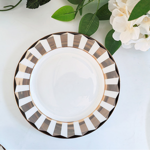 Light Luxury Hotel Dinner Plate Gold Rim On-Glazed Porcelain Dishes Wedding Event <b>Dinnerware</b> Set - Product Image 6