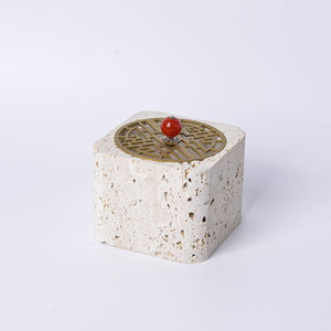 Vente en gros de luxe travertin mubkhar <span class=keywords><strong>bakhoor</strong></span> encensoir bukhoor brûleur d'encens musulman arabe marbre oud brûleur - Product Image 3