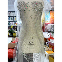 Grand diamant gland Patch pleine longueur strass panneau cristal Applique pour Costumes de carnaval