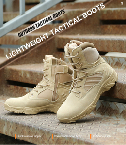 <span class=keywords><strong>Bottes</strong></span> tactiques super légères pour hommes, noires, imperméables, respirantes, <span class=keywords><strong>avec</strong></span> <span class=keywords><strong>fermeture</strong></span> <span class=keywords><strong>éclair</strong></span> latérale, style bout ouvert, semelle en caoutchouc, toutes saisons - Product Image 5