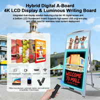 Letrero Móvil Recargable de 21.5 Pulgadas para Acera, Kiosco de Carteles con Batería, Señalización Digital LCD, Tablero de Menú para Restaurante/Tienda