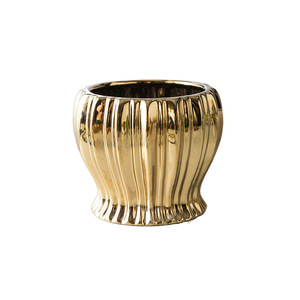 Maceta Moderna de Cerámica para Piso, Galvanizada en Oro, Capacidad de 1-3L, No se Deforma Fácilmente, para Suculentas, Orquídeas y Plantas de Interior - Product Image 5