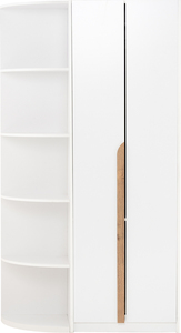 Space-Saving White MANDO <b>Corner</b> Shelf <b>Unit</b> Made in Malaysia Tall Vertical Display Rack for Small Living Room and Bedroom <b>Corner</b> - Product Image 5