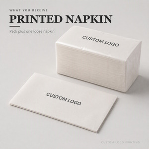 Custom Printed Paper Napkins With Personalized Logo Disposable <b>Serviettes</b> - Product Image 6