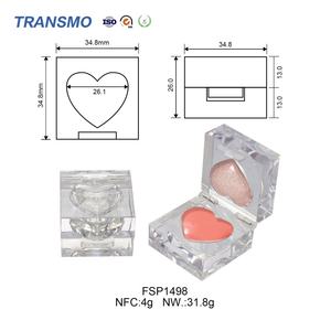 กล่องพลาสติก PET รูปหัวใจสำหรับบรรจุภัณฑ์บลัชออน 4 กรัม กล่องเปล่าสำหรับอายแชโดว์ บรรจุภัณฑ์เครื่องสำอาง ขายส่งโดยตรงจากซัพพลายเออร์ - Product Image 2