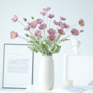 Fiore di Papavero Artificiale a Stelo Singolo, Stelo Floccato, Papavero Finto per Decorazioni Vaso Casa, Composizioni Floreali per Matrimoni e Feste, Decorazioni all'Ingrosso - Product Image 3