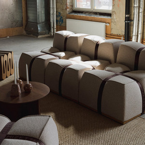 <span class=keywords><strong>Canapé</strong></span> en tissu moderne simple en forme <span class=keywords><strong>de</strong></span> L, à modules multiples, rembourré en éponge, pour salon, hôtel, villa, meubles - Product Image 2