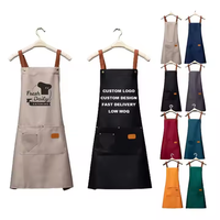 Tablier à bavette réglable 100% coton noir Orange rouge bleu avec poches Tabliers de cuisine pour femmes hommes Chef