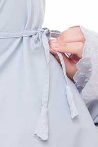 SIPO traditionnel musulman femmes enfants Telekung dentelle Borong broderie singapour malaisie soie Ramadan prière vêtements indonésie - Product Image 4