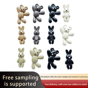 Breloques en acrylique à dos plat Zili, ours dansant, petit lapin mignon, accessoires de dessin animé, patch pour coque de téléphone, accessoire pour cheveux, matériel - Product Image 1