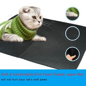 <span class=keywords><strong>Tapis</strong></span> Double couche en nid d'abeille pour chats, étanche, résistant à l'humidité, boîte de litière, piège à litière - Product Image 6