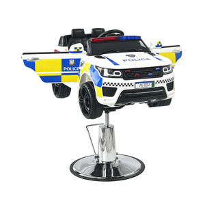 Linda Silla de Peluquerí<span class=keywords><strong>a</strong></span> para Niños con Forma de Coche de Policí<span class=keywords><strong>a</strong></span> de Plástico, Silla de Peluquerí<span class=keywords><strong>a</strong></span> Hidráulica Ajustable en Altura para Niños - Product Image 2