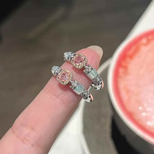 Bague en argent pur S925, style vintage antique, carrée, diamant rose sucre, nacre blanche, certificat IGI, design de niche de luxe - Product Image 2