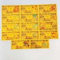 Cartes Pokémon d'anime japonais, billets de banque en métal plaqué or 10 000 yens, double face, Pikachu, jeu pour cadeau