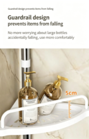 Étagère d'angle de douche télescopique réglable à 4 niveaux, support de sol pour rangement de shampoing – Meilleure vente