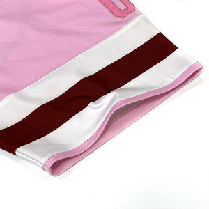 Custom Streetwear Malla Jersey Rosa Fútbol Hockey Recortada Boxy Oversize V Cuello Hip Hop América Camisetas - Product Image 6