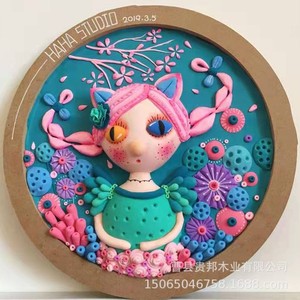Wooden Round Photo <b>Frame</b> 15cm 20cm 25cm 30cm Tabletop Display Handmade Craft For Children DIY Decoration - Product Image 3