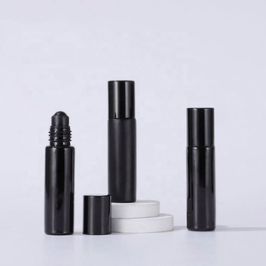 <b>10ml</b> Frosted Matte Black Perfume Roller <b>Bottle</b> Essential Oil Glass Roll on <b>Bottle</b> - Product Image 3