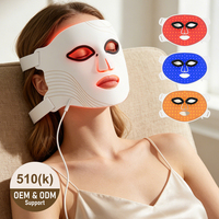Masque facial en silicone pour la thérapie par lumière rouge LED proche infrarouge, thérapie photonique, traitement de l'acné, rajeunissement de la peau