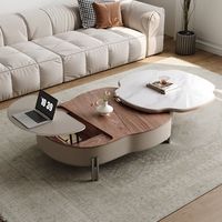 Mesas de Centro Multifuncionales Nórdicas de Madera para Sala de Estar, Diseño Moderno de Alta Gama, Mesa de Café Abstracta de Lujo para Venta al Por Mayor