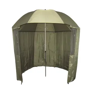 Waterproof fishing umbrella with side wall