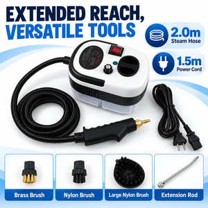 Limpiador a Vapor Portátil al por Mayor, 1500W, 3BAR, 1200ml, Calentamiento Rápido en 15 Segundos, 6 Niveles Ajustables para Limpieza del Hogar, Cocina y Coche, OEM ODM - Product Image 4