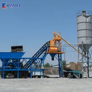 YHZS35 mobil beton karıştırma tesisi çimento harmanlama santrali fotoğraf ve Video yabancı sergilerde