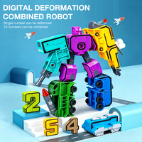 Robot de Transformation Numérique Éducatif STEM 10-en-1, Grand Coffret Cadeau, Figurine Géante Montessori pour l'Apprentissage des Mathématiques pour Garçon