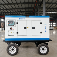 Générateur diesel mobile triphasé professionnel 200 kVA sur remorque, démarrage automatique ATS, système de refroidissement par eau silencieux