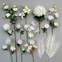 Offre Spéciale : Bouquet de fleurs artificielles en soie blanches, sur pied, respectueuses de l'environnement, pour décoration florale de mariage et de la maison