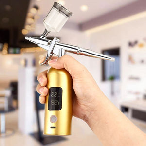 แอร์บรัชแบบใช้แรงโน้มถ่วงพร้อมแรงดัน 35 PSI ชาร์จซ้ำได้ & USB เป็นมิตรกับสิ่งแวดล้อม & พกพาสะดวกสำหรับตกแต่งเค้ก & ทำเล็บ - Product Image 1