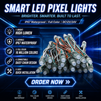 Luz LED Pixel RGB WS2811 de 12 mm, direccionable, programable, IP67, impermeable, para decoración de publicidad exterior